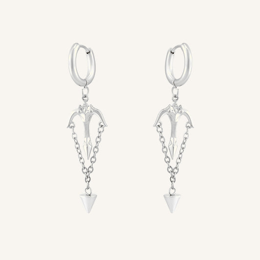 Harvey Crossbow Hoop Earring (Silver)