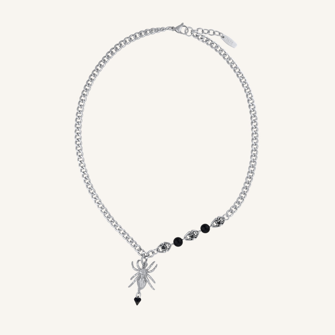 Helob Spider Obsidian Necklace