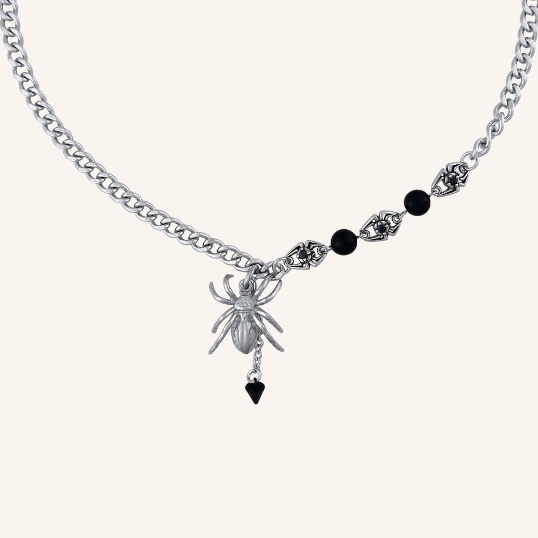 Helob Spider Obsidian Necklace
