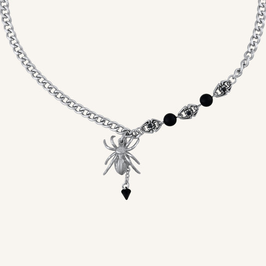 Helob Spider Obsidian Necklace
