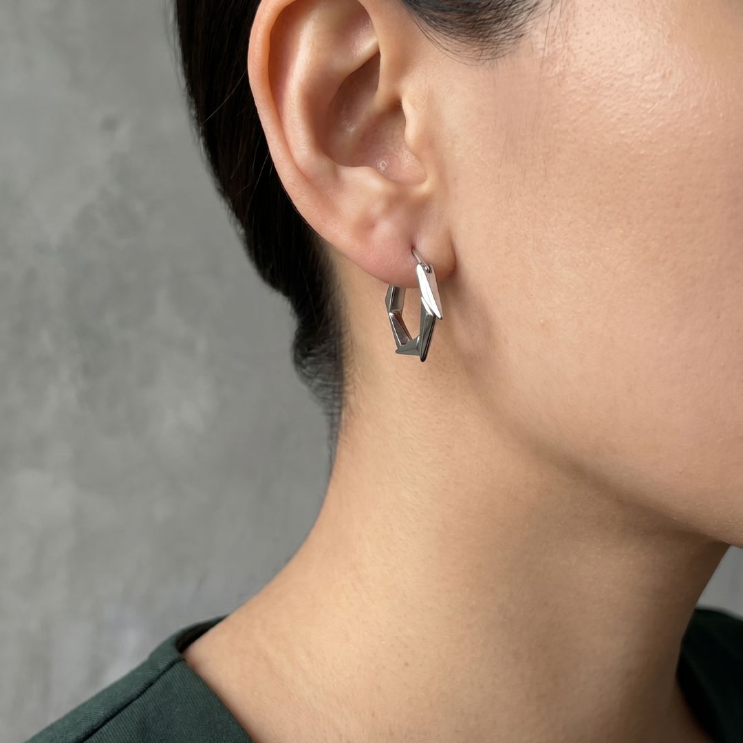 Henry Hexagon Hoop Earring (Single) - BLFX
