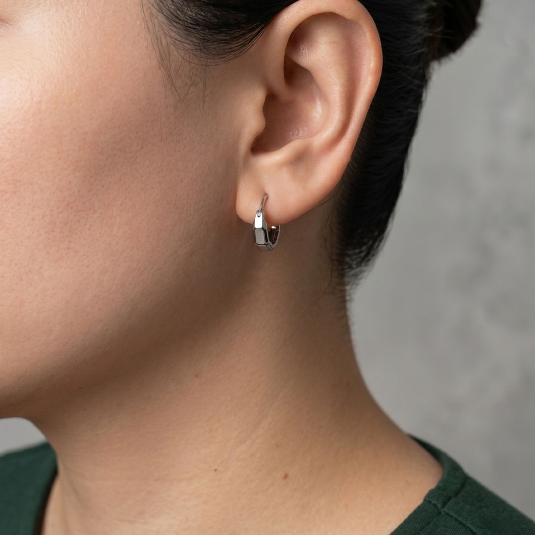 Herschel Hextagon Hoop Earring (Single)