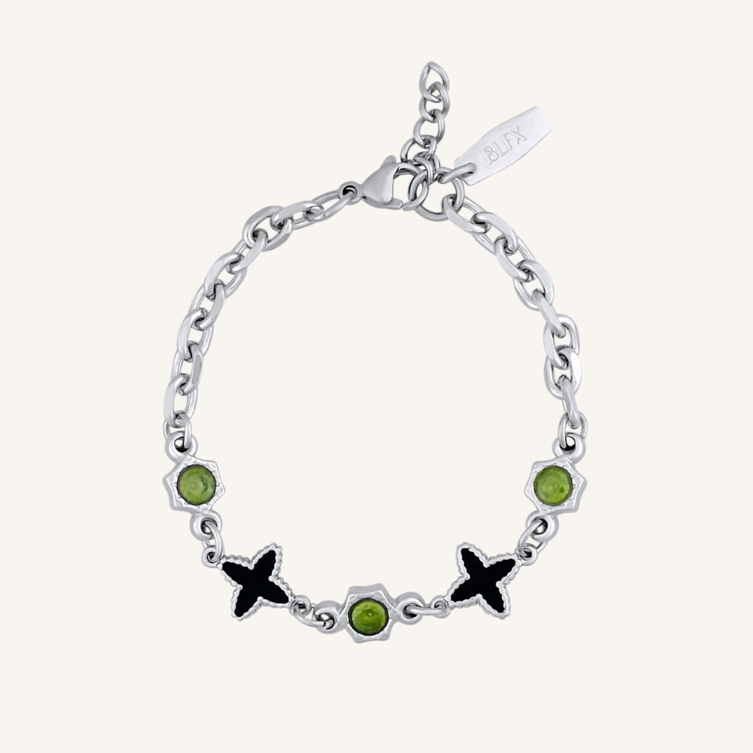 Heston Green Hex and Star Bracelet