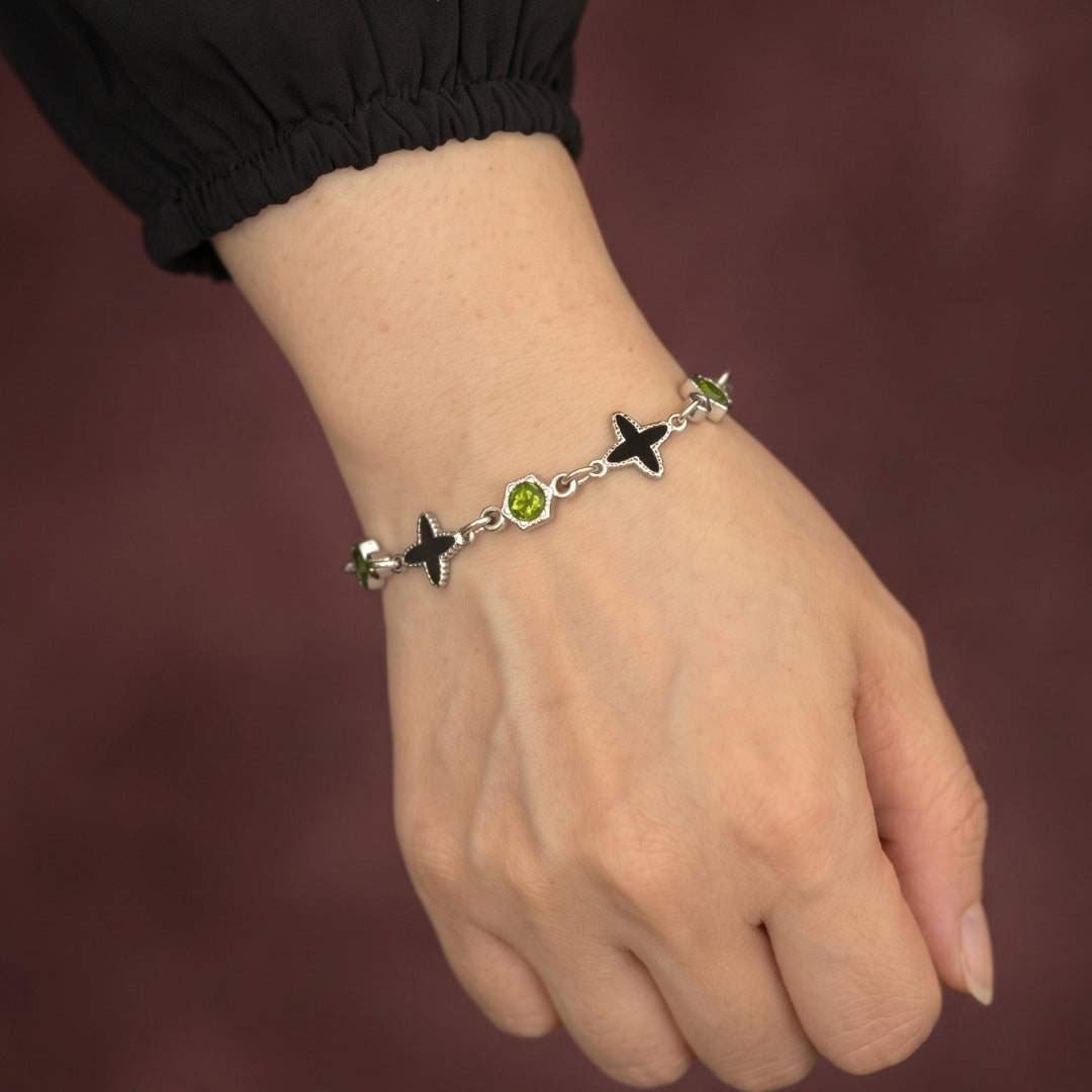 Heston Green Hex and Star Bracelet