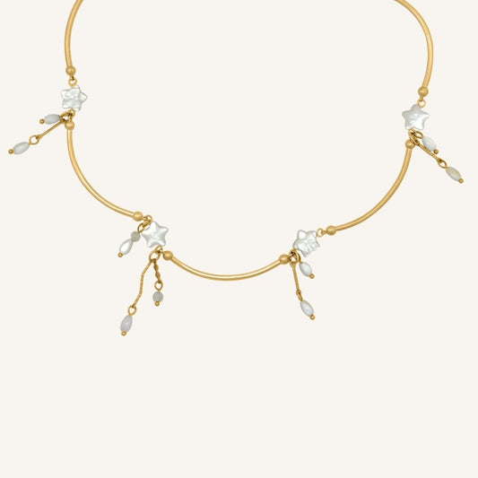 Hikaru Shell Star Scallop Necklace (Gold)