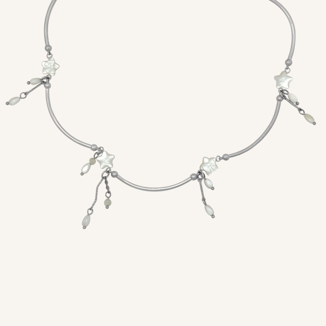 Hikaru Shell Star Scallop Necklace (Silver)