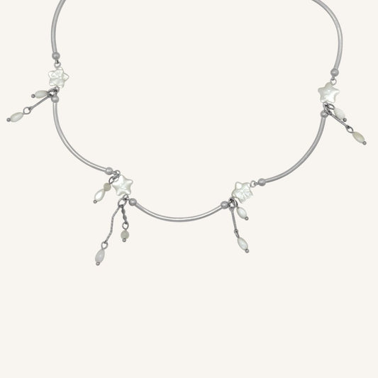 Hikaru Shell Star Scallop Necklace (Silver)