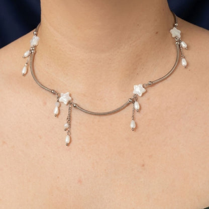 Hikaru Shell Star Scallop Necklace (Silver)