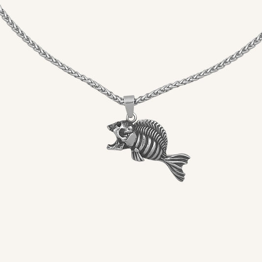 Humaid Fish Bone Long Necklace - BLFX