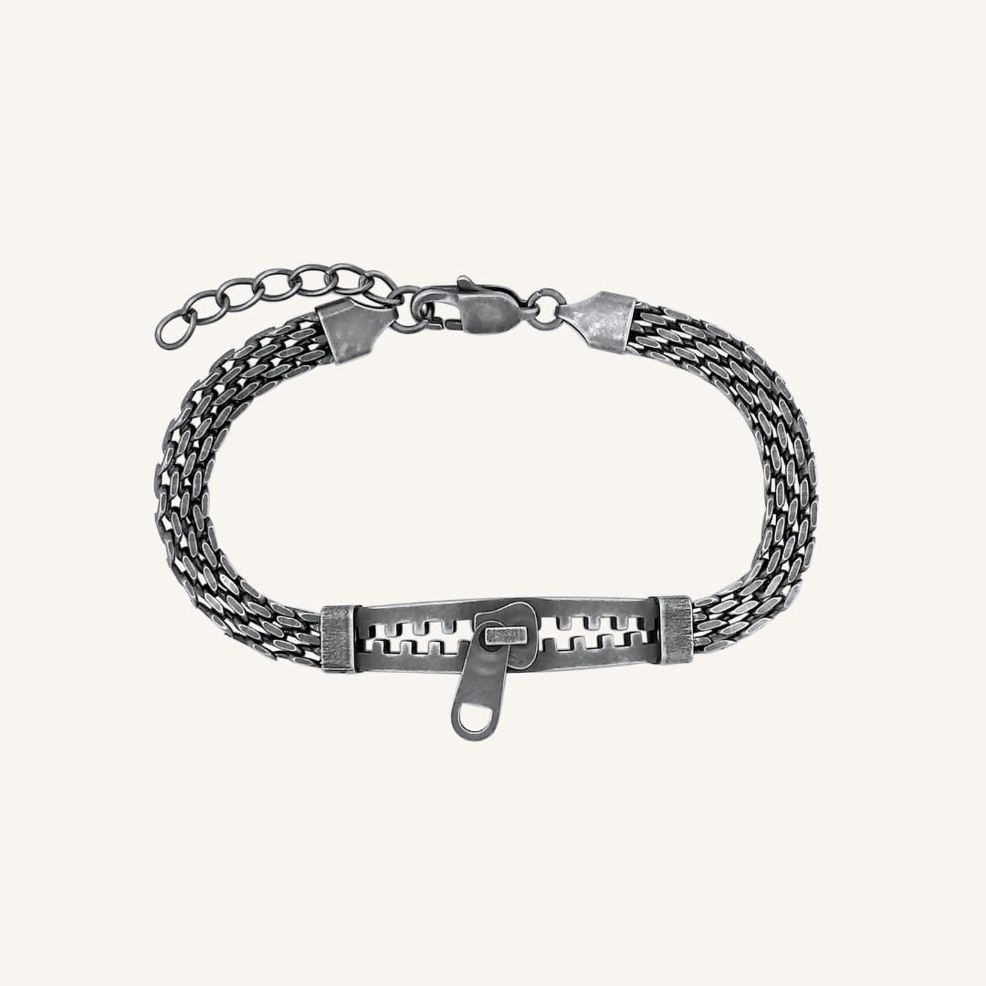 Huxley Zipper Chain Bracelet - Smoke