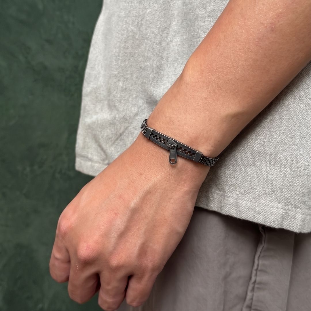 Huxley Zipper Chain Bracelet - Smoke