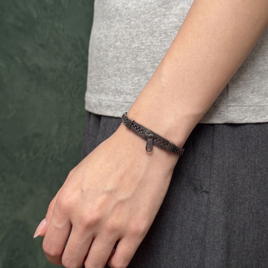 Huxley Zipper Chain Bracelet - Smoke