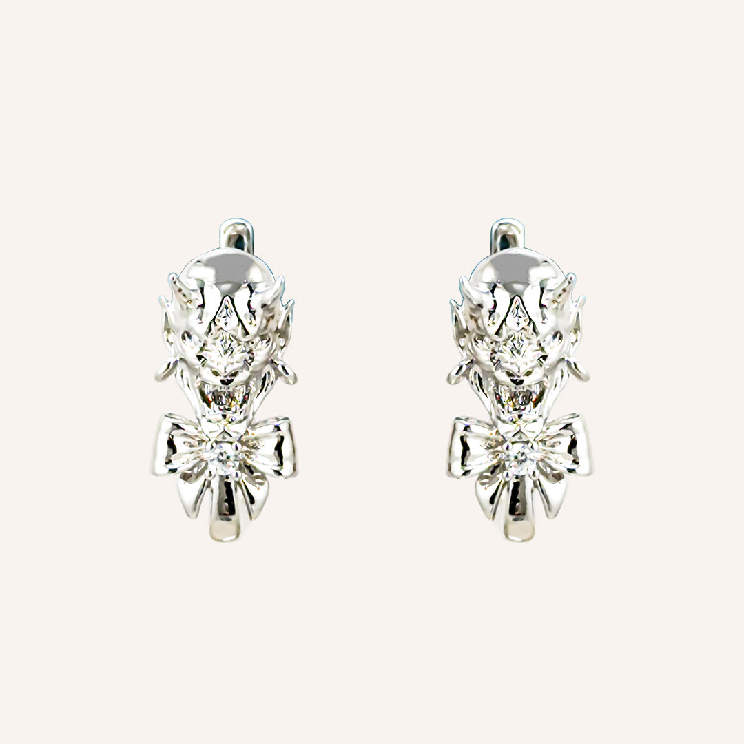 Ignatius Oni Mask and Bow Hoop Earring
