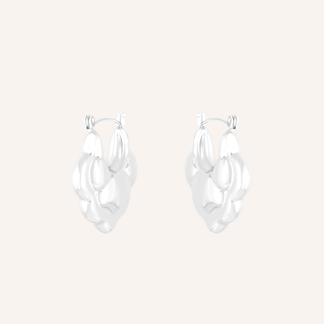 Isolda Puffy Cloud Hoop Earring - Silver