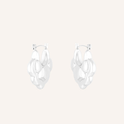 Isolda Puffy Cloud Hoop Earring - Silver