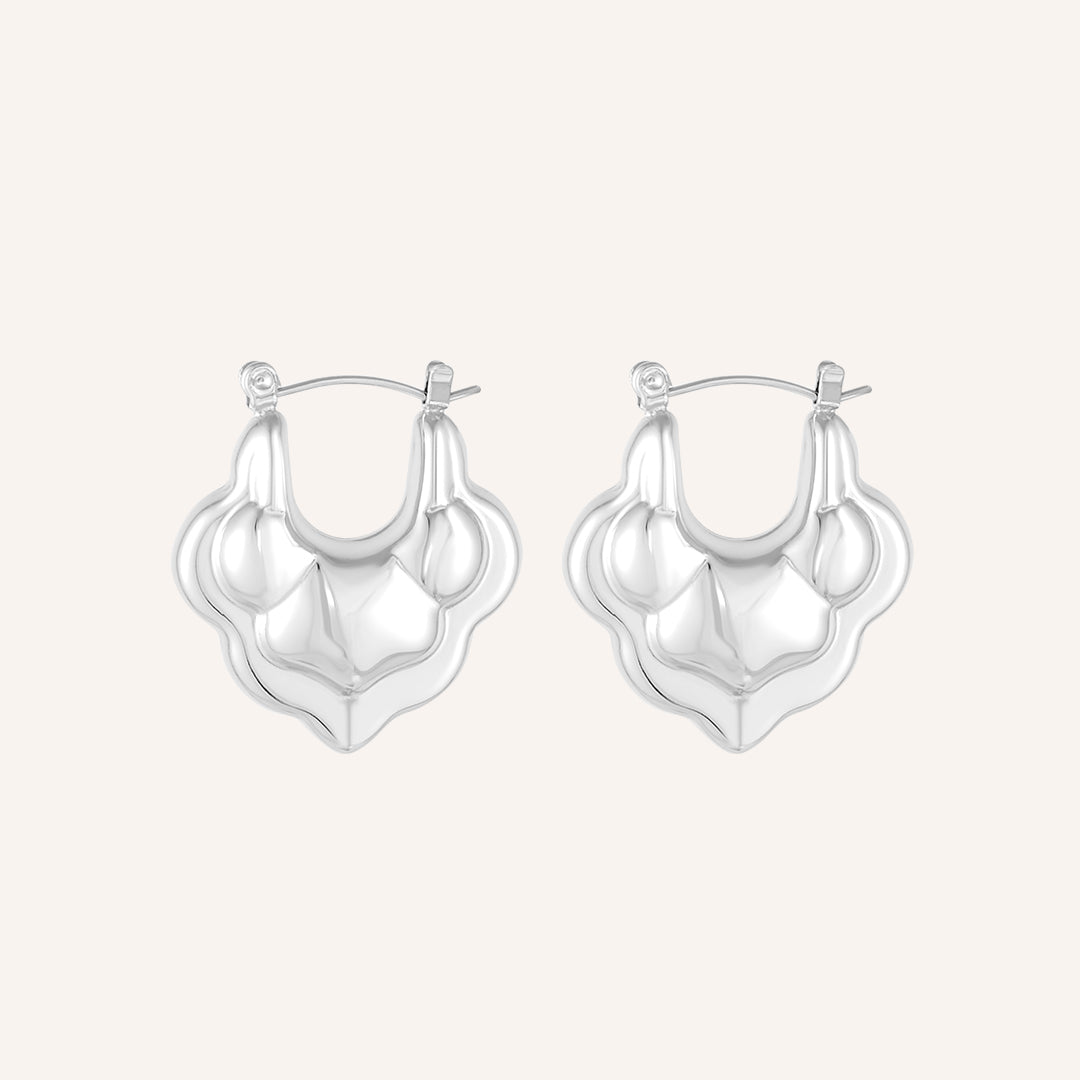 Isolda Puffy Cloud Hoop Earring - Silver