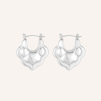 Isolda Puffy Cloud Hoop Earring - Silver