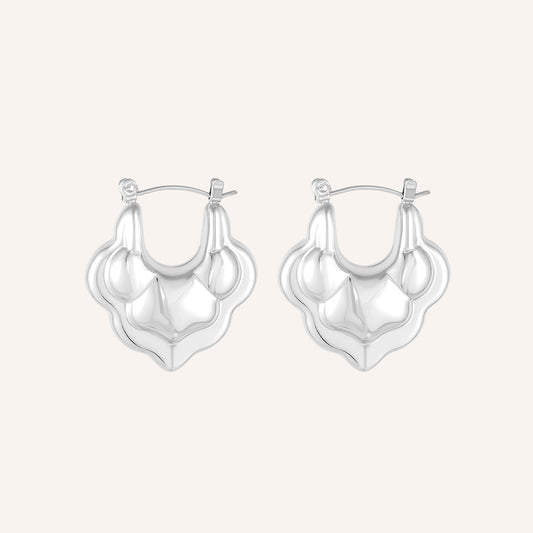 Isolda Puffy Cloud Hoop Earring - Silver