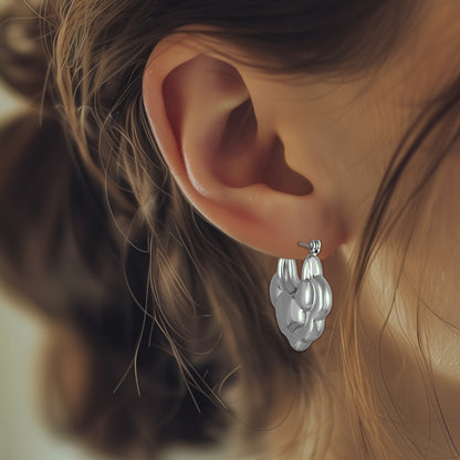 Isolda Puffy Cloud Hoop Earring - Silver