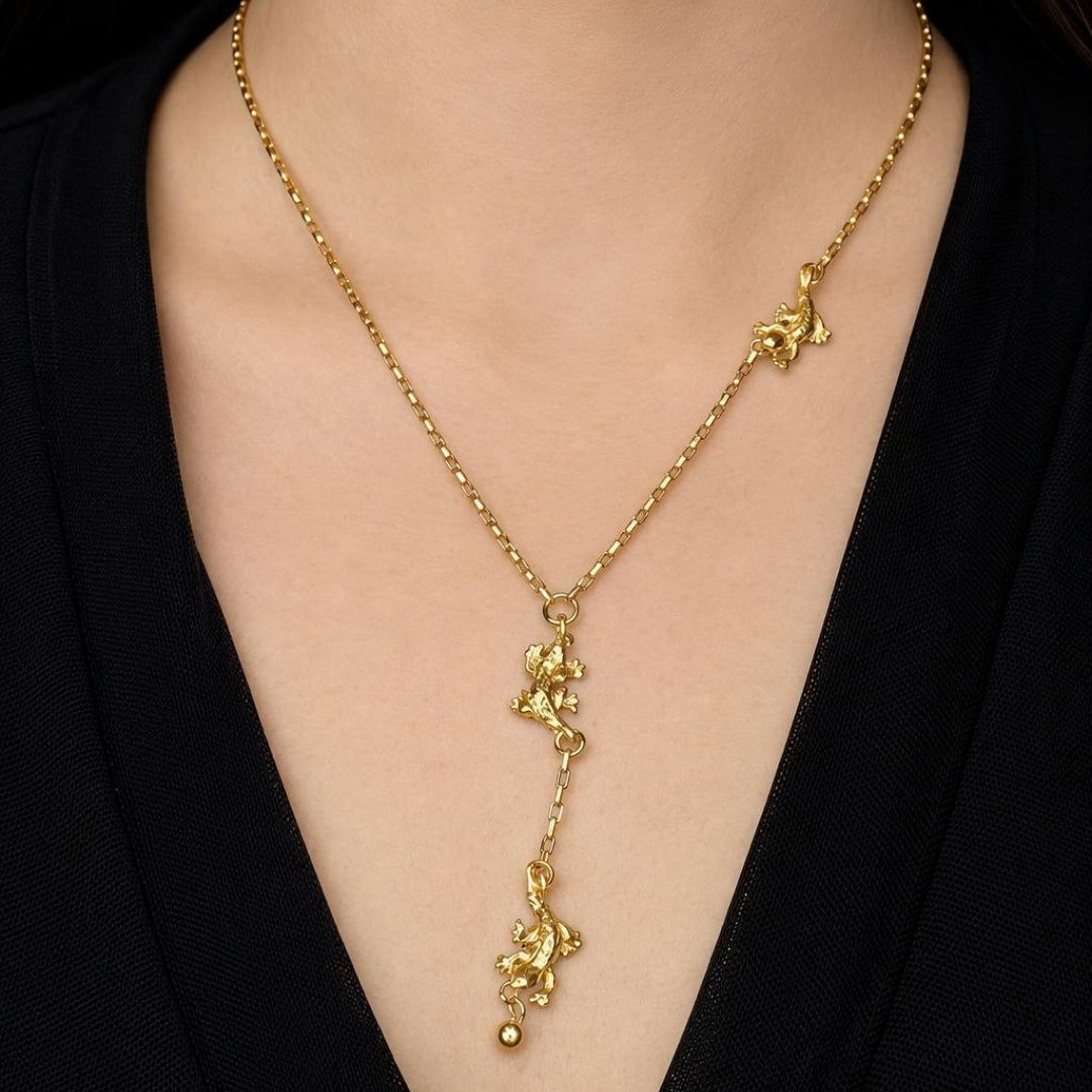 Jalala Gecko Necklace (Gold)