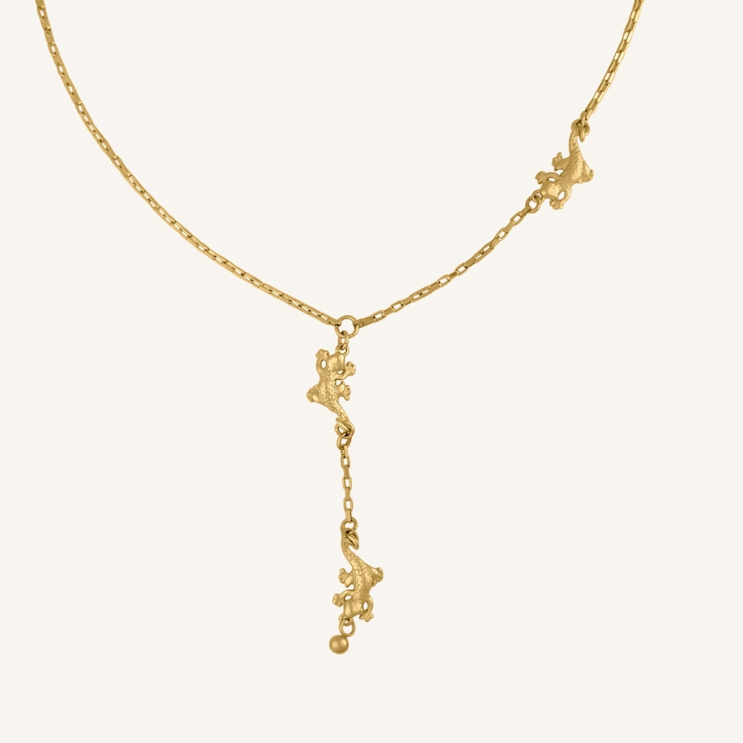 Jalala Gecko Necklace (Gold)