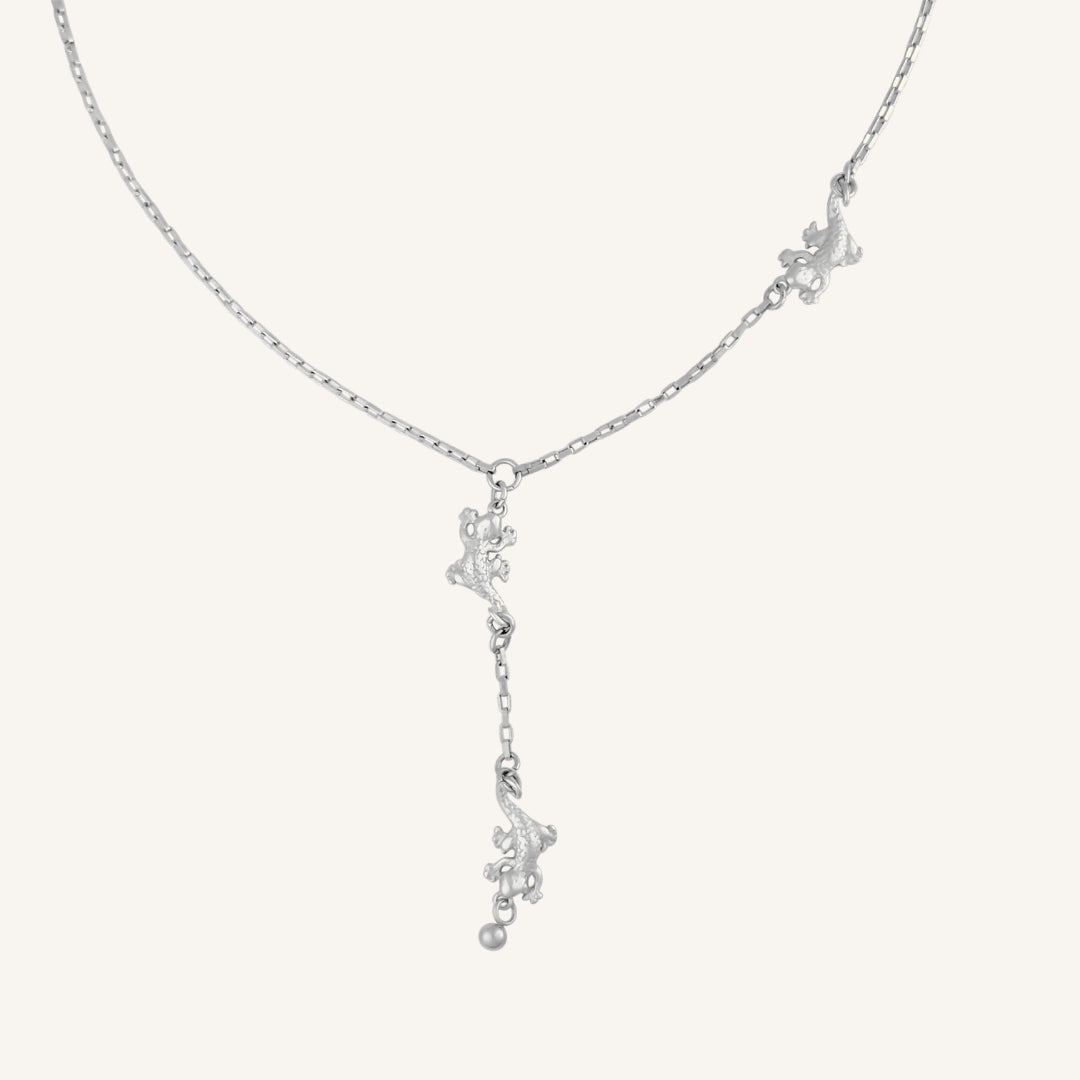 Jalala Gecko Necklace (Silver)