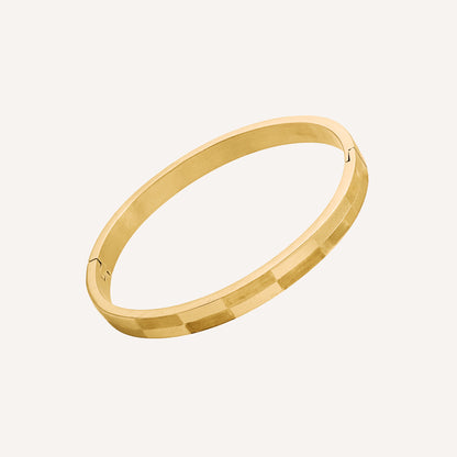 Jiro Checker Bangle 6mm - Gold