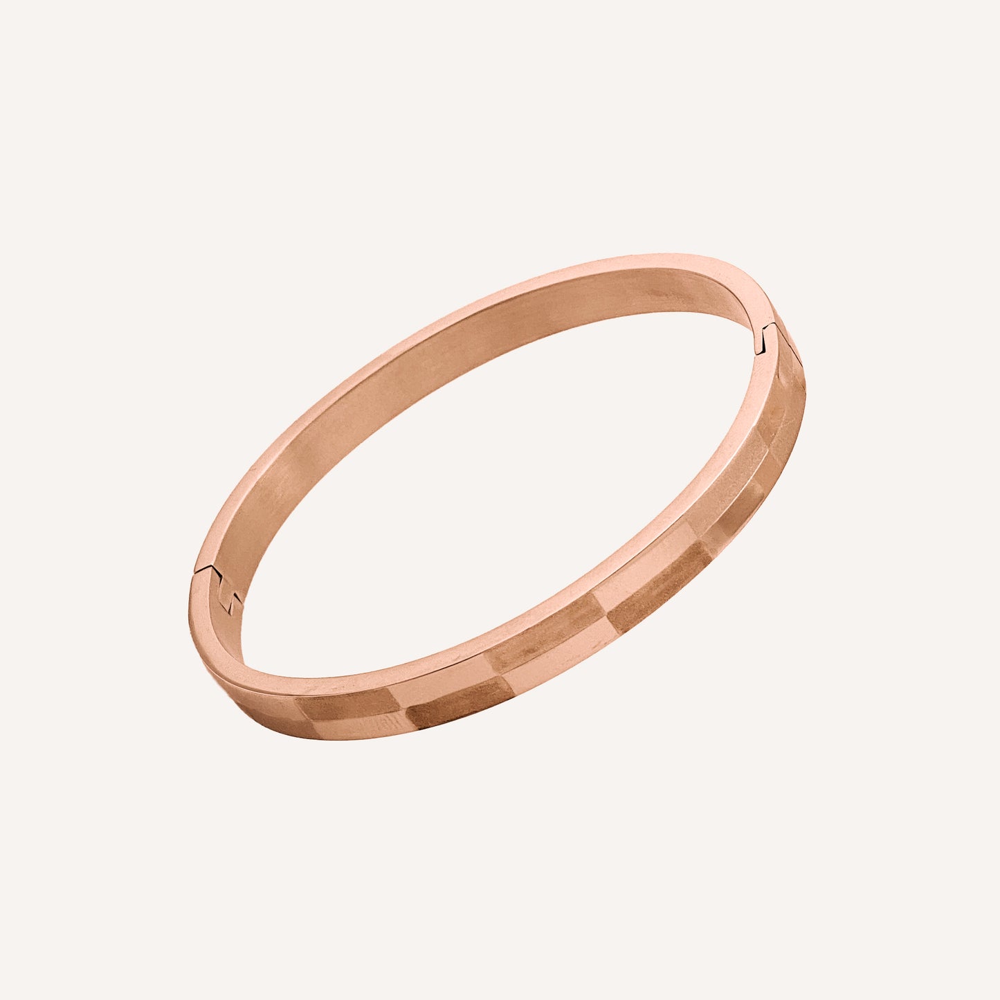 Jiro Checker Bangle 6mm - Rose Gold