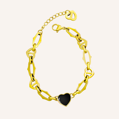 Jo Dark Love Chain Bracelet - Gold