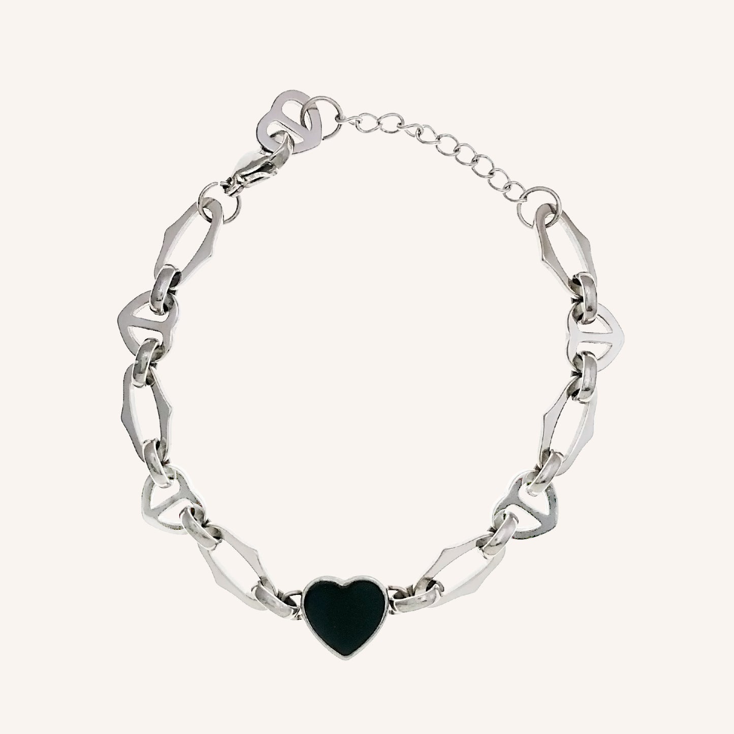 Jo Dark Love Chain Bracelet - Silver