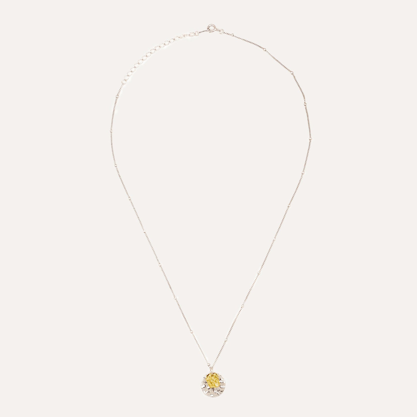 Jovie Duo Tone Texture Coin Necklace