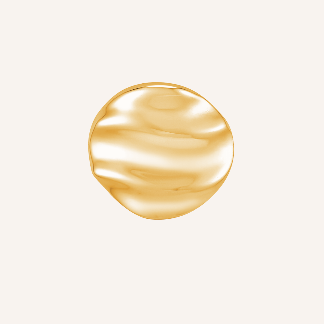 Juno Ripple Textured Circle Ring - Gold