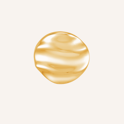 Juno Ripple Textured Circle Ring - Gold