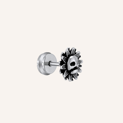 Kaden Skull Sun Flat Back Stud Earring - single
