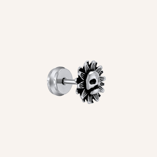 Kaden Skull Sun Flat Back Stud Earring - single