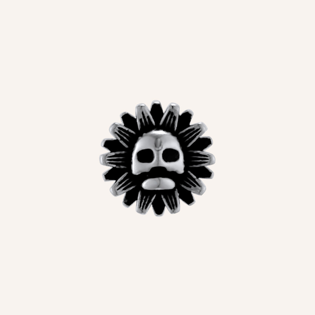 Kaden Skull Sun Flat Back Stud Earring - single