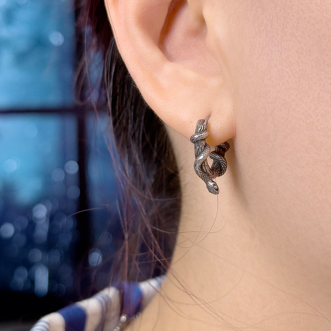 Karter Snake Wrap Hoop Earrings