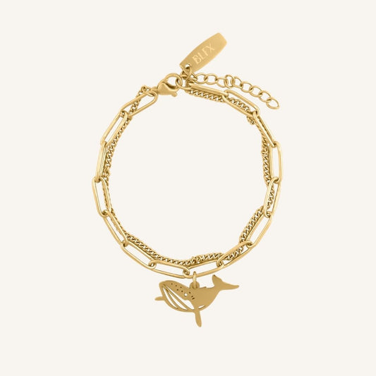 Keiko Whale Layered Bracelet (Gold) - BLFX