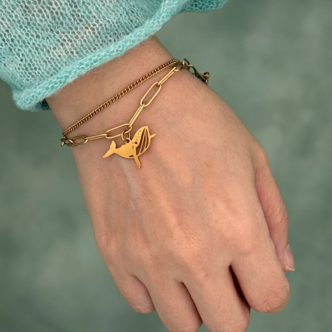 Keiko Whale Layered Bracelet (Gold)