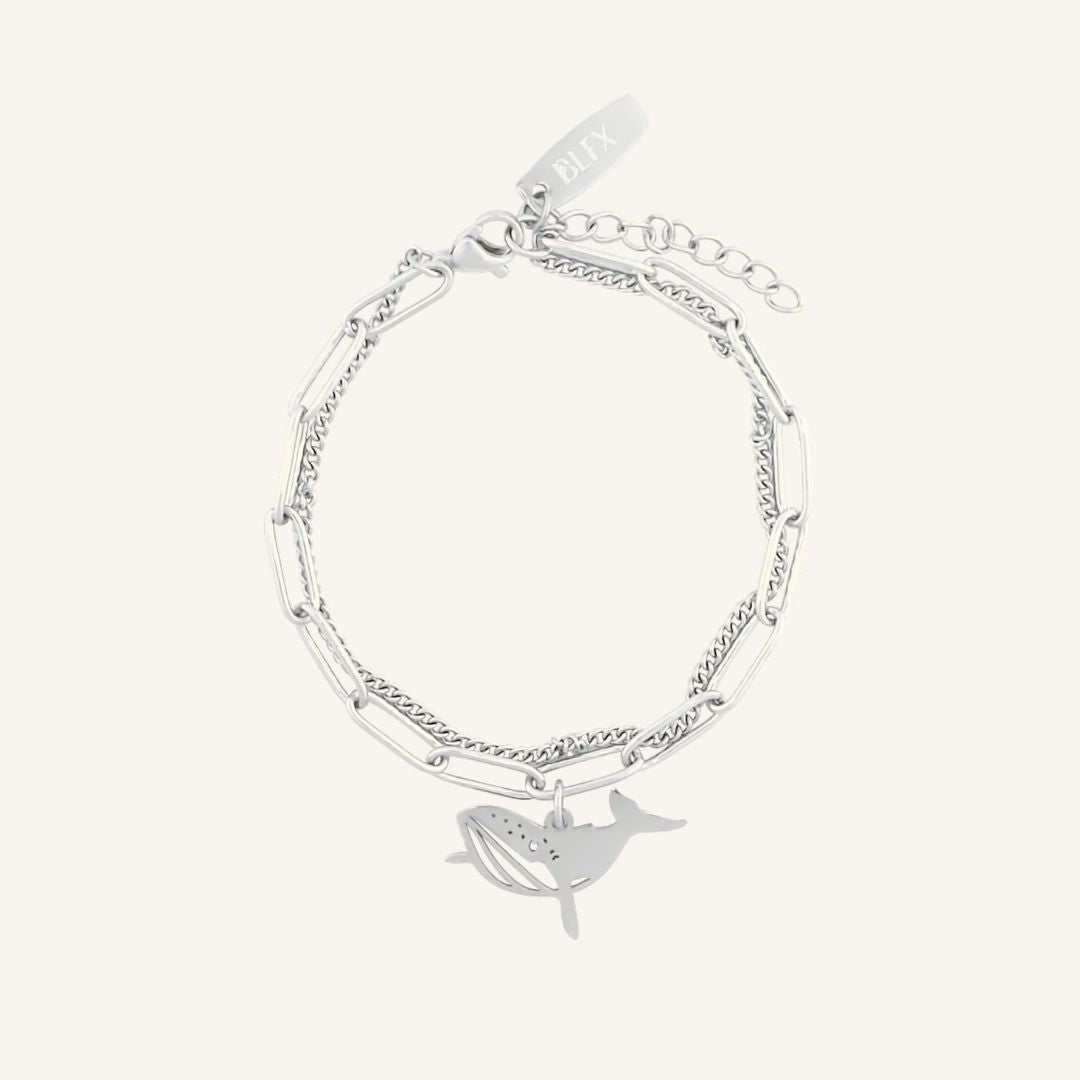 Keiko Whale Layered Bracelet (Silver)