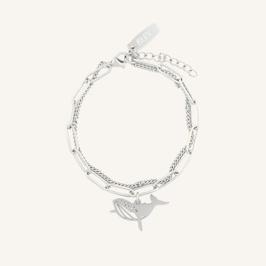 Keiko Whale Layered Bracelet (Silver) - BLFX