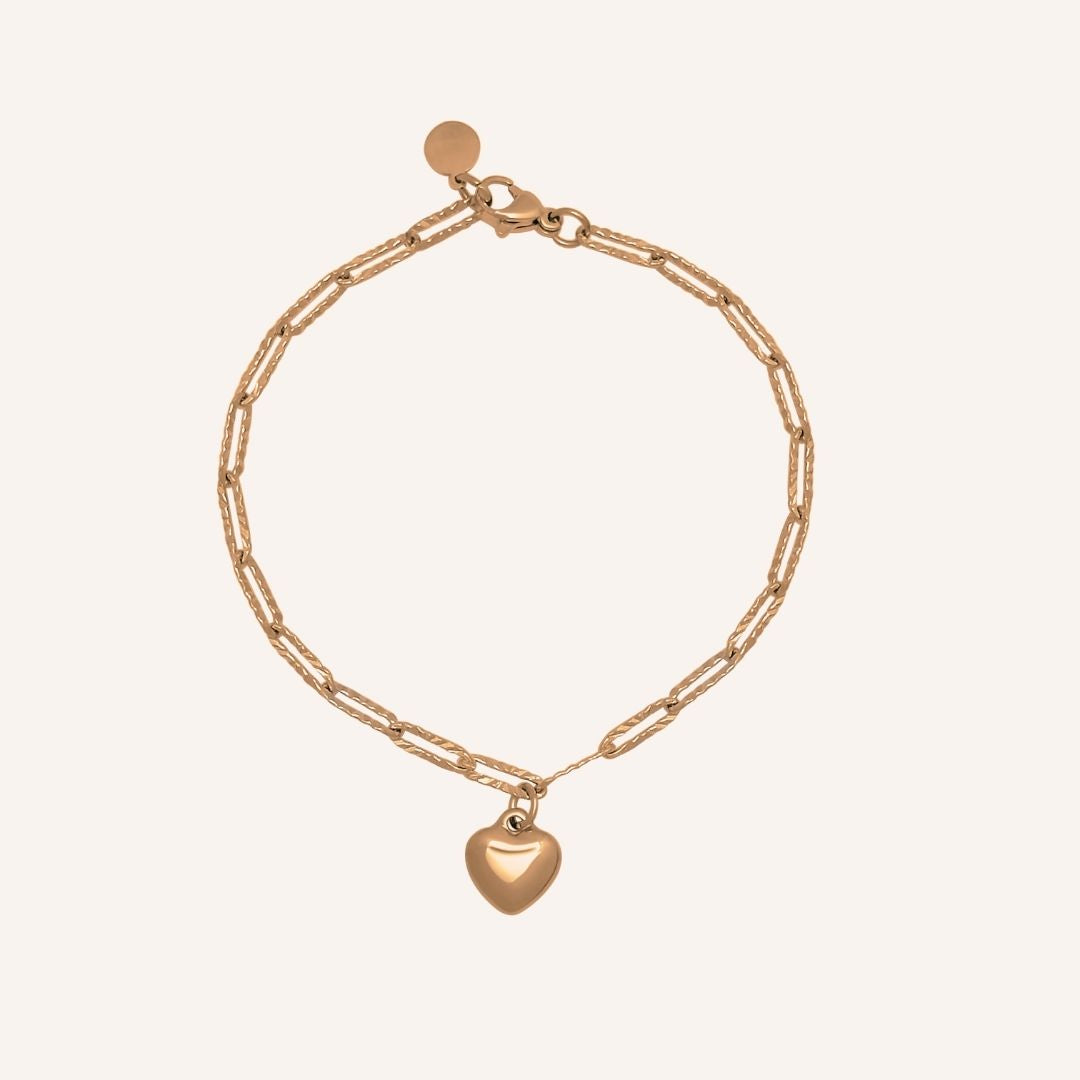 Layla Love Tectured Chain Bracelet - Rose Gold - BLFX
