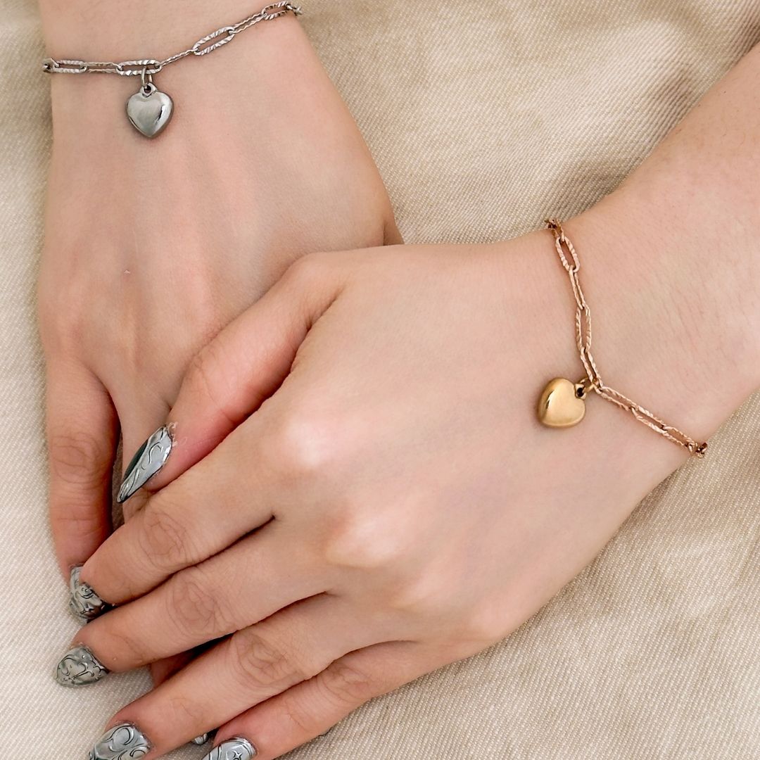 Layla Love Tectured Chain Bracelet - Silver - BLFX