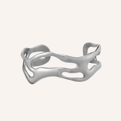 Lennon Lava Drip Cuff - Silver