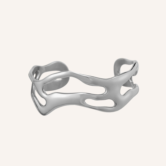 Lennon Lava Drip Cuff - Silver