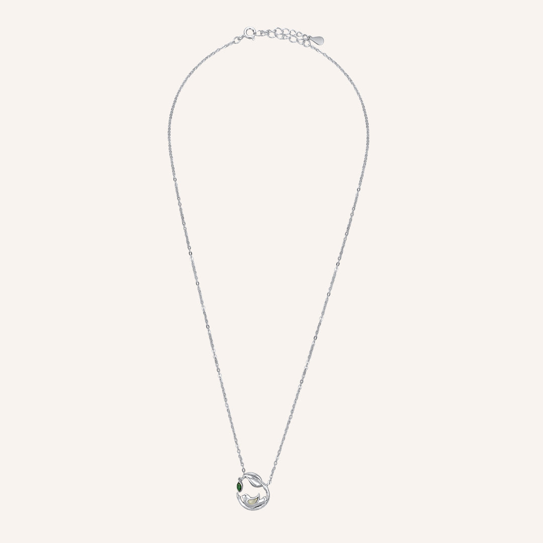 Libby Bird and Leaf Necklace