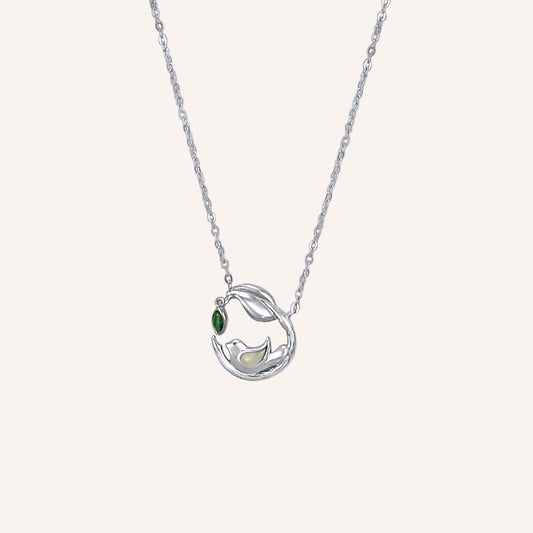 Libby Bird and Leaf Necklace