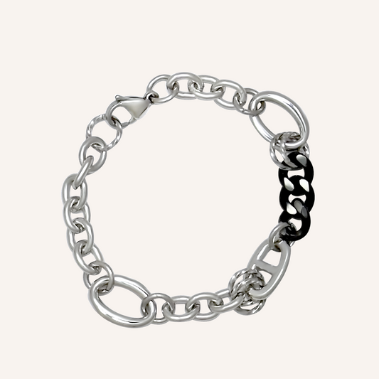 Liv Sparkling Black Hybrid Chain Bracelet