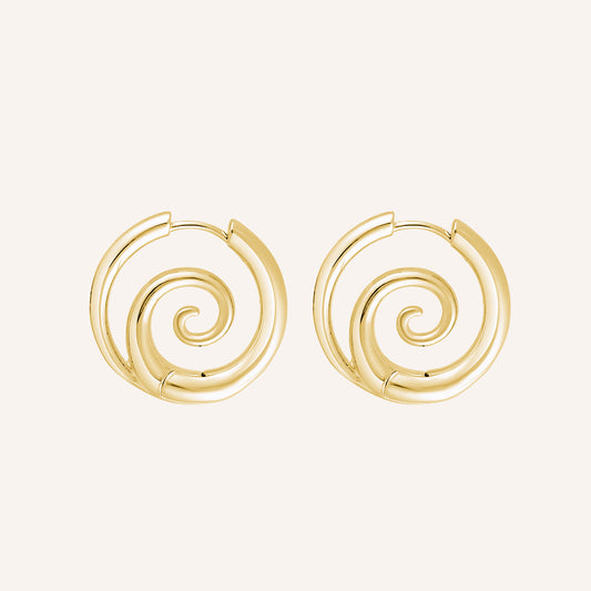 Lucian Spiral Hoop Earring - Gold