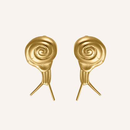 Macsen Snail Ear Stud - Gold